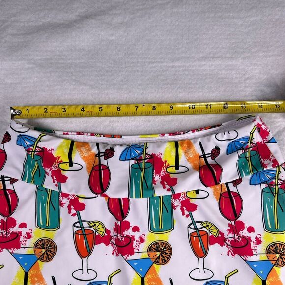 Queen Of The Court Colorful Cocktails Print Tennis Skort Skirt Women's Sz Medium - Picture 10 of 13